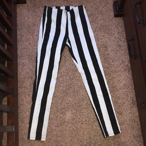 Black and White Striped Pants